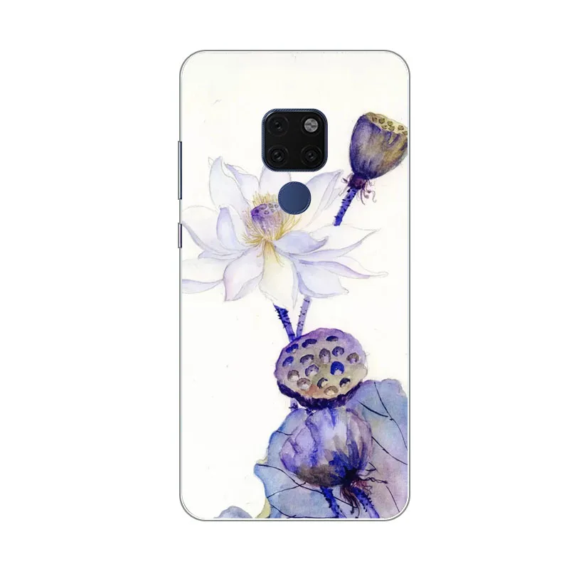 huawei mate 20x Case Silicon Colorful flower Painting Soft TPU Back Cover for Phone protect cases shell |