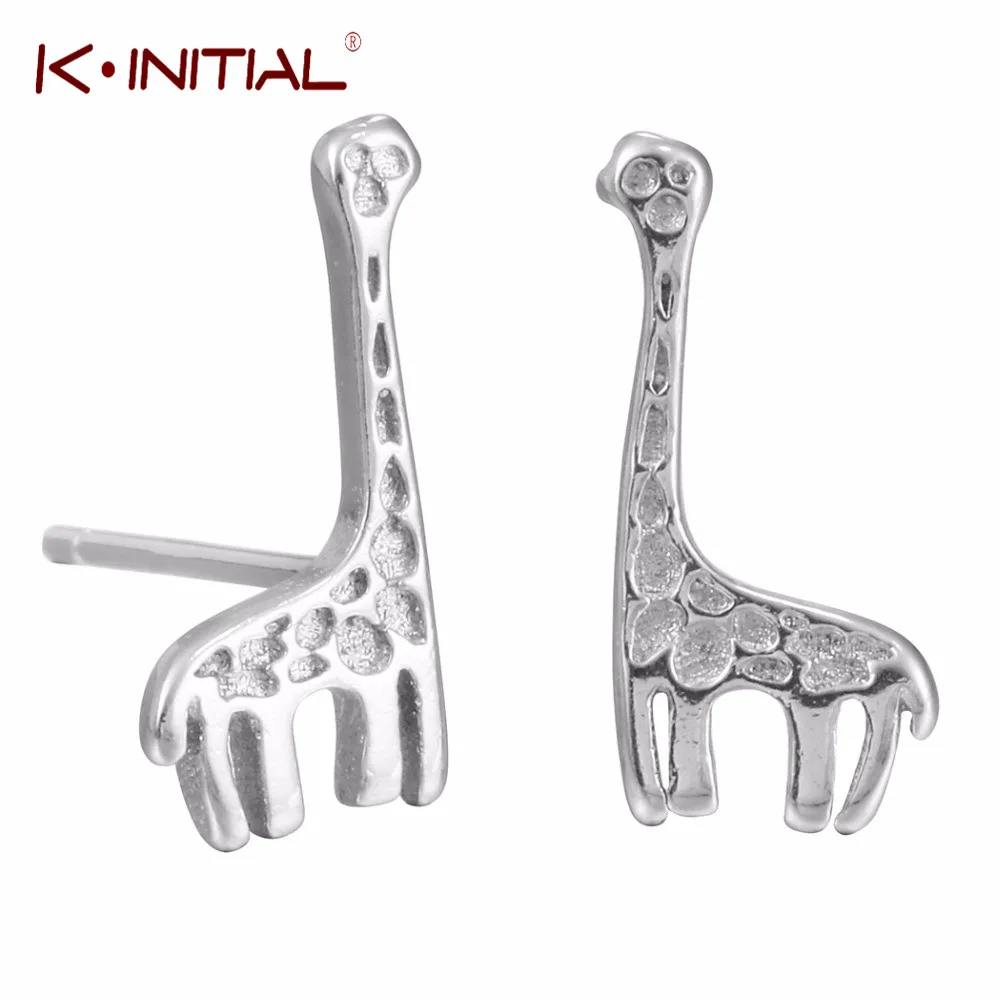 Kinitial Милые Животные Жираф серьги стержня для Для женщин простое животное Форма