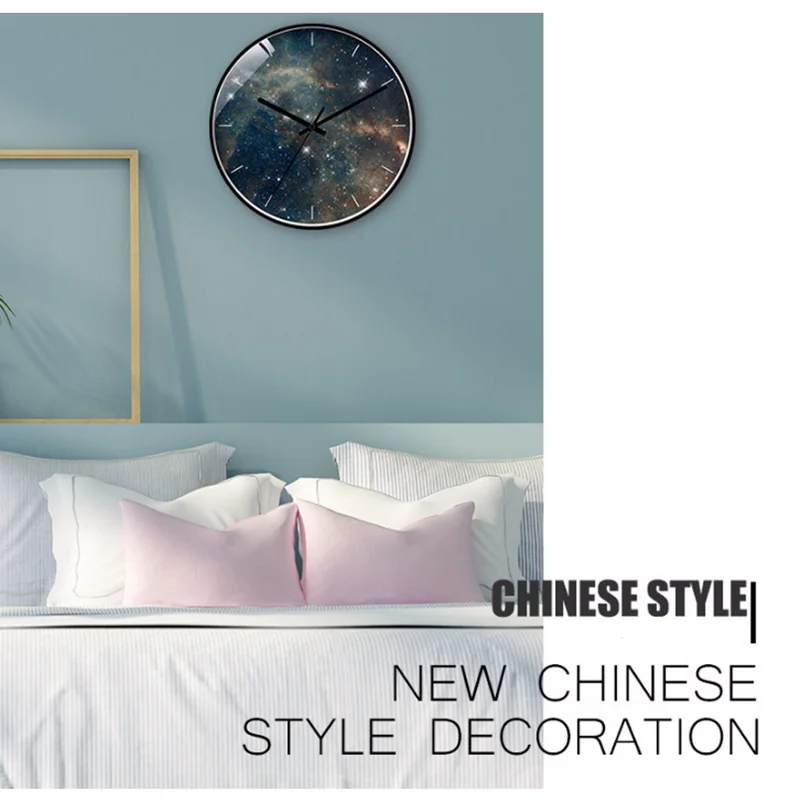 Галактическое стекло и бесшумные металлические настенные часы спортивные