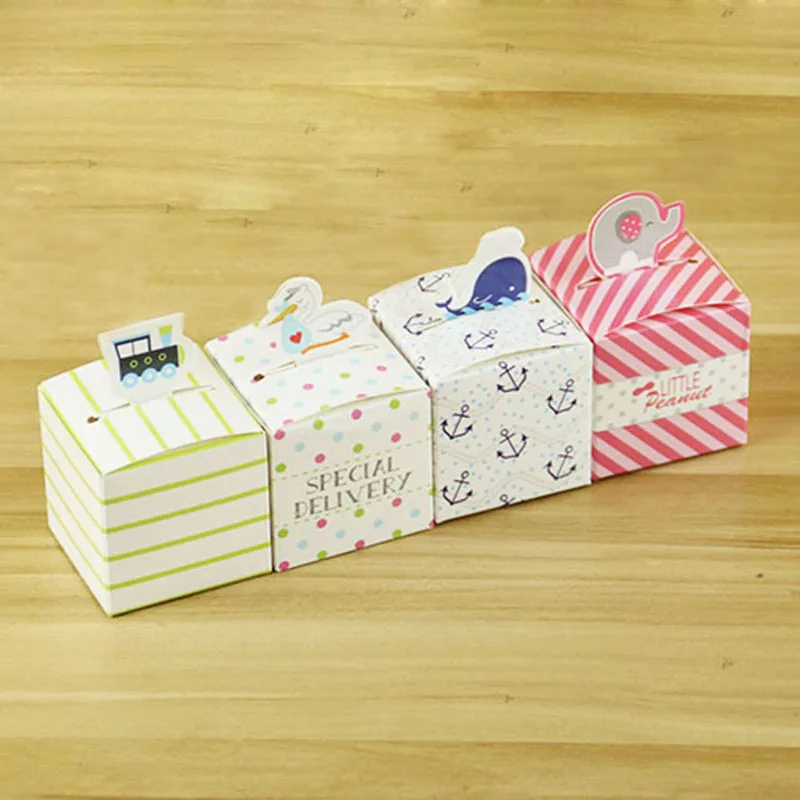 

Nautical Whale Favor Gift Boxes For Candy , Wedding Favors And Gifts Candy Box Baby Shower Party Decoration 10Pcs