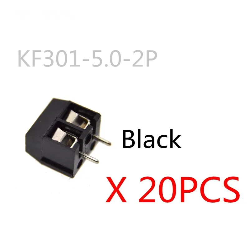 20 шт./лот KF301 2P винт 2Pin 5 0 мм прямой контакт PCB блок черный|lot lot|screw pcbscrew lot |