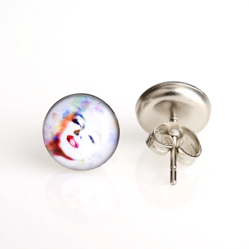 18 пар 10 мм белые серьги гвоздики Мэрилин Монро Серьги пусеты с Букле д 'орейлом