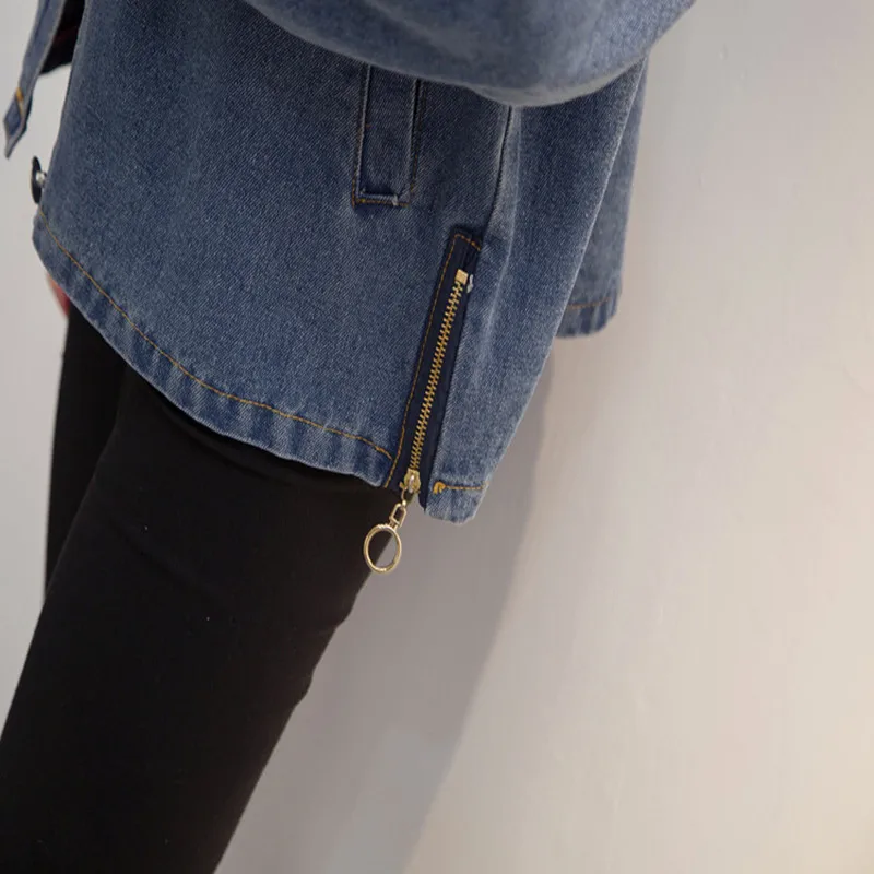

New Spring Autumn Women Jacket Coat Plus Size Casual Loose Solid Single Breasted Jeans Jacket Coat For Women Large Denim Outwear