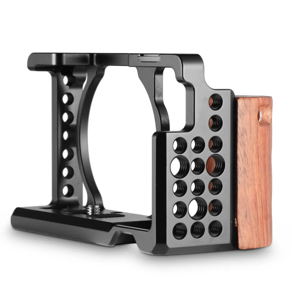 SmallRig a6300 клетка для камеры с деревянной рукояткой для sony A6000/A6300 DSLR Camcorder Cage Kit клетка из алюминиевого сплава-2082
