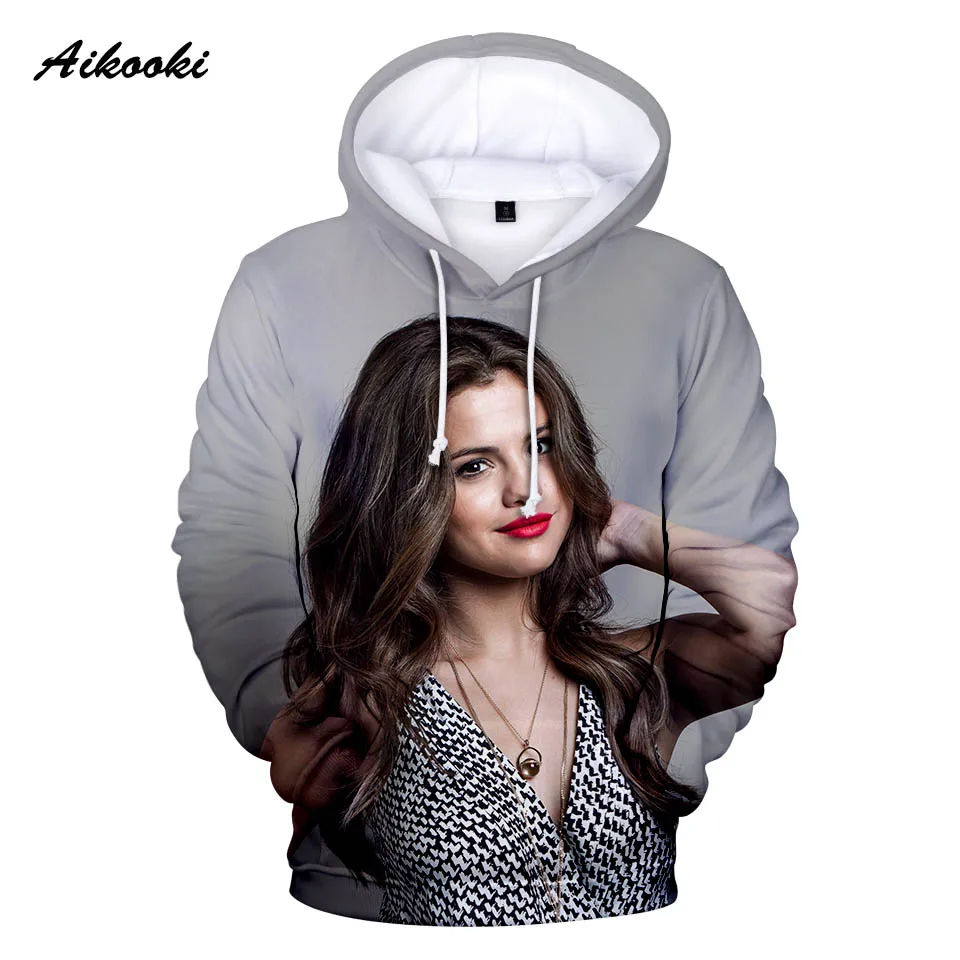 Singer Selena Gomez 3D толстовки для мужчин/женщин зима с длинным рукавом осень теплая