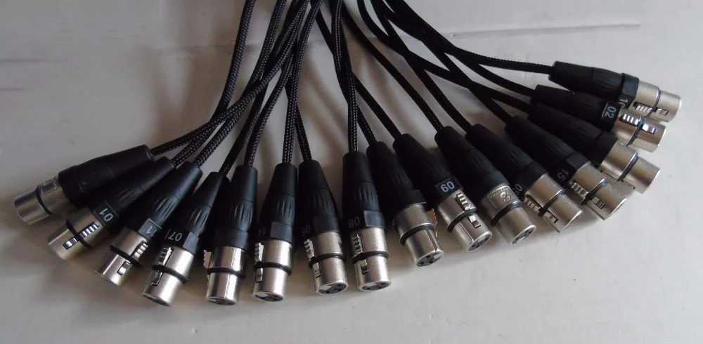 

High quality Pro Audio stage cable 16 channel Snake Cable with Lightning protection wiring harness 15M