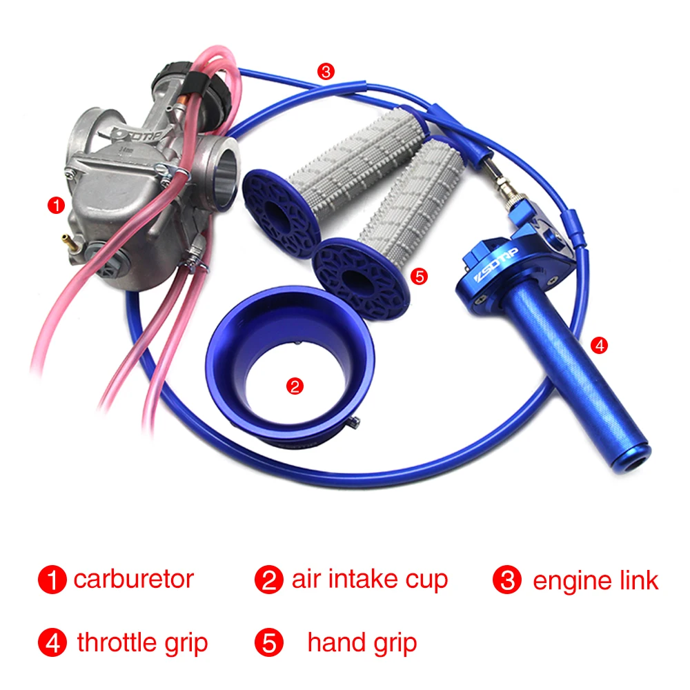 Карбюратор ZS Racing PWK 34 36 38 40 42 мм + колпачок воздушного фильтра рукоятка ручки