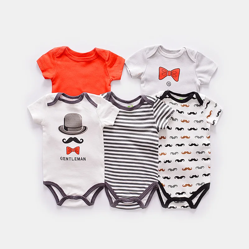 5 шт./лот боди для новорожденных одежда с короткими рукавами малышей комбинезон