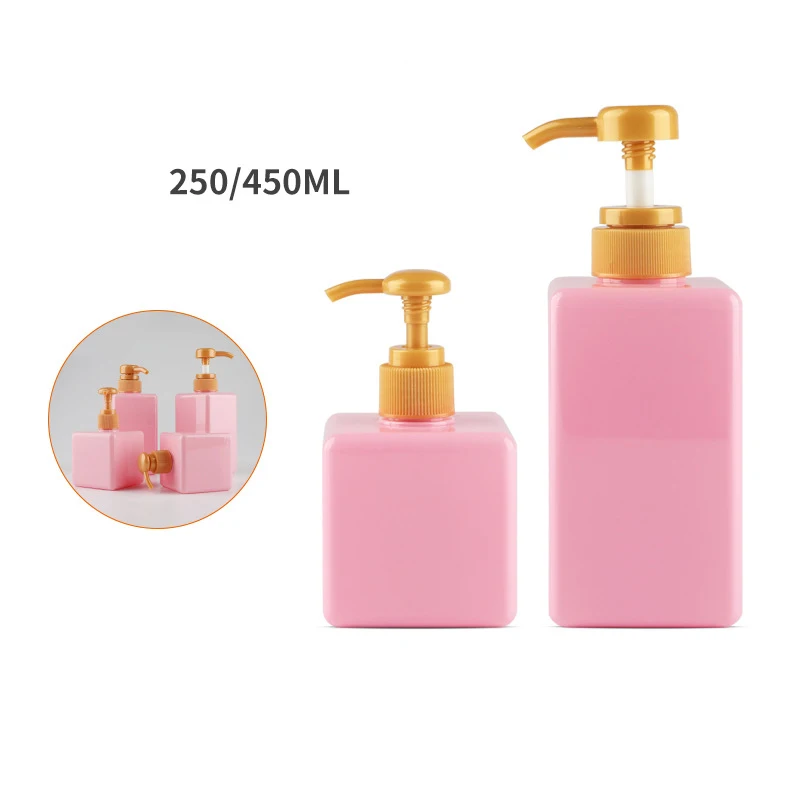 

6pcs Empty Refillable Bottles Lotion Container Pump PET Shampoo Cosmetic Emulsion Jar Filled Shower Lotion Bottles 250ml 450ml