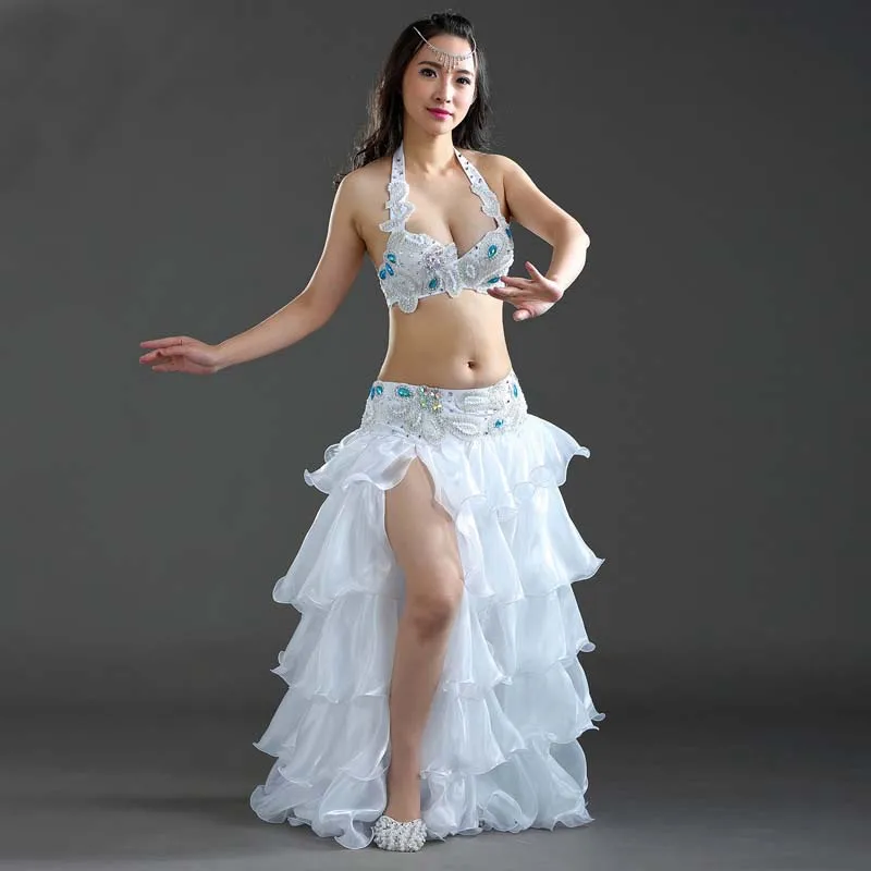 Профессиональный Bellydance костюм комплект 2 предмета бюстгальтер B/c Кубок и юбка (с