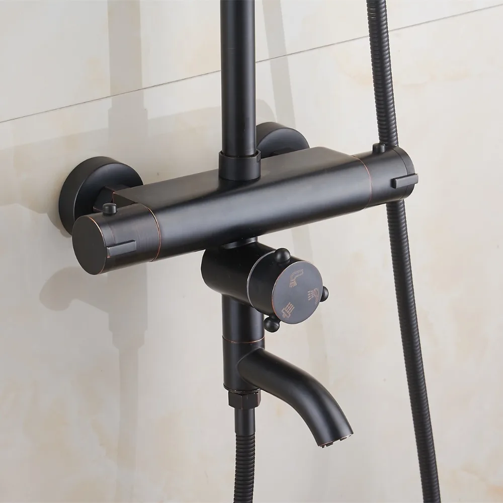 Thermostatic Black thermostatic shower set faucet hot and cold Shower Bathtub mixer XT407 | Обустройство дома