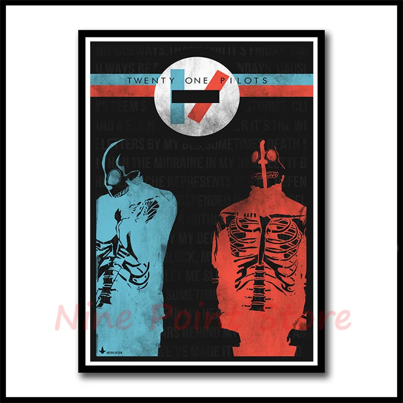 Twenty One Pilots рок-группа с музыкальным покрытием бумажные постеры для украшения дома хорошее качество принты белый домашнее искусство бескаркасные - Цвет: Золотой