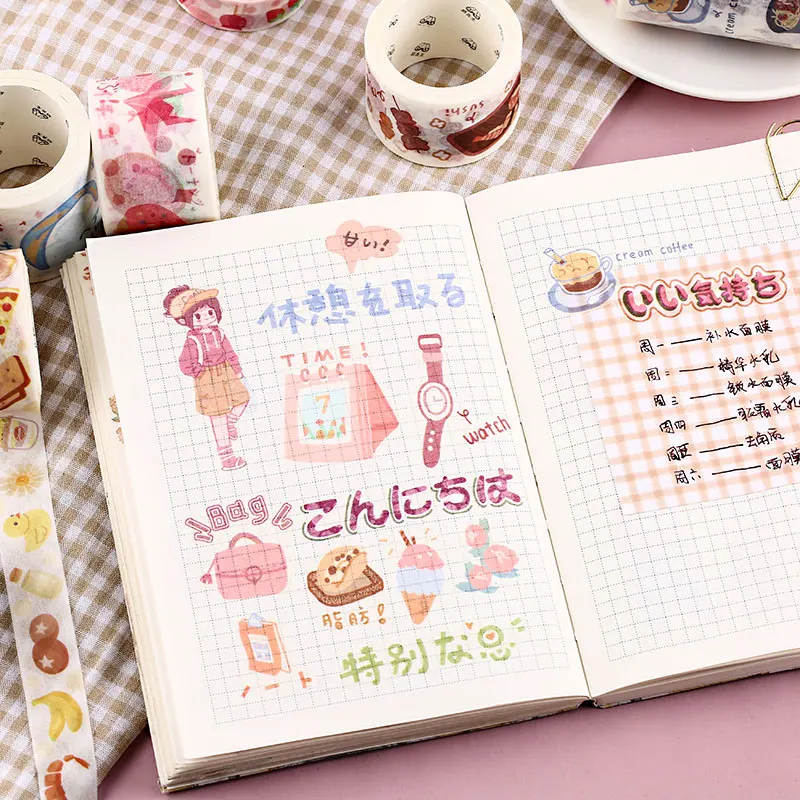 Afternoon tea фрукт закуска/милые девушки дневник лента для декорации Washi "сделай сам" Скрапбукинг изоляционная лента kawaii