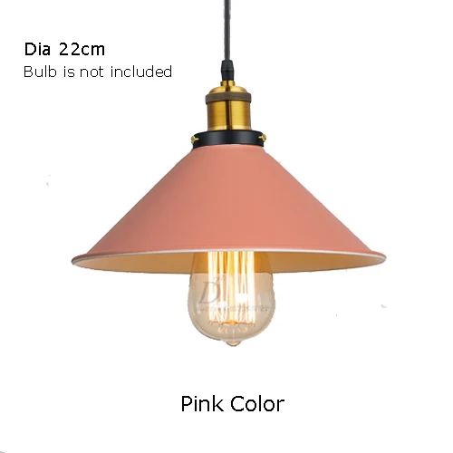 Pink Color Винтажный промышленный подвесной светильник, ретро потолочный светильник, черный Железный Абажур, скандинавский E27, лампа Эдисона для столовой, спальни, ресторана - Цвет корпуса: Pink Color
