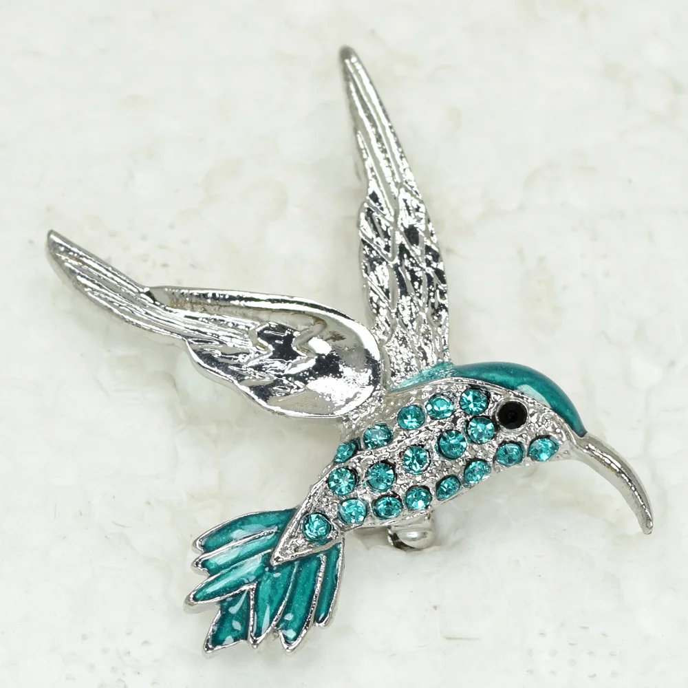 Броши с эмалью Стразы Blue C099 T|pin brooch|hummingbird pinsenamel pin brooch |