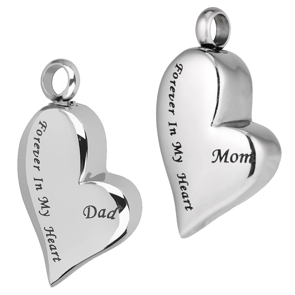 2 штуки из нержавеющей стали урна ожерелье для кремации мама/Папа навсегда в моем