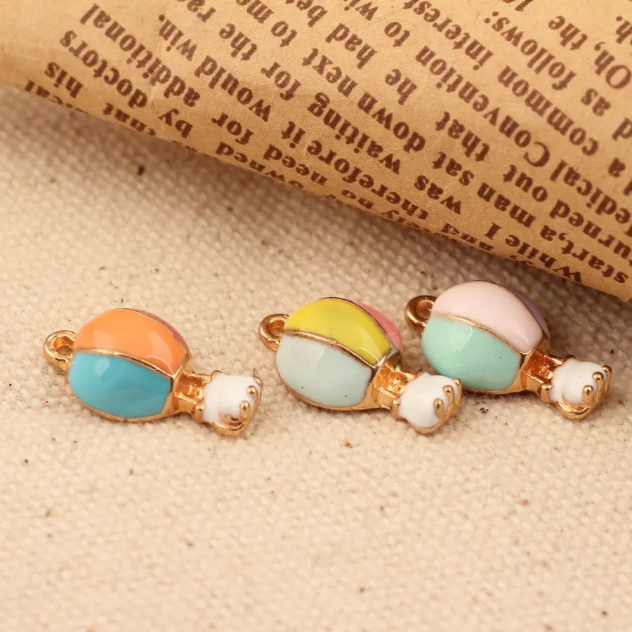 Новое поступление эмаль золотого тона красочный огненный шар Подвески 30 шт 90 DIY