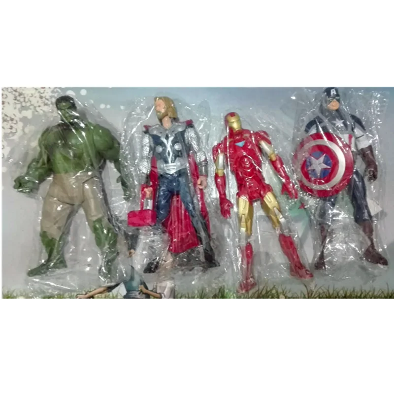 20CM 4Pcs/set The Avengers Iron Man Captain America Movable Joints Action Figure PVC Statue Ver Model Decoration Toy H390 | Игрушки и