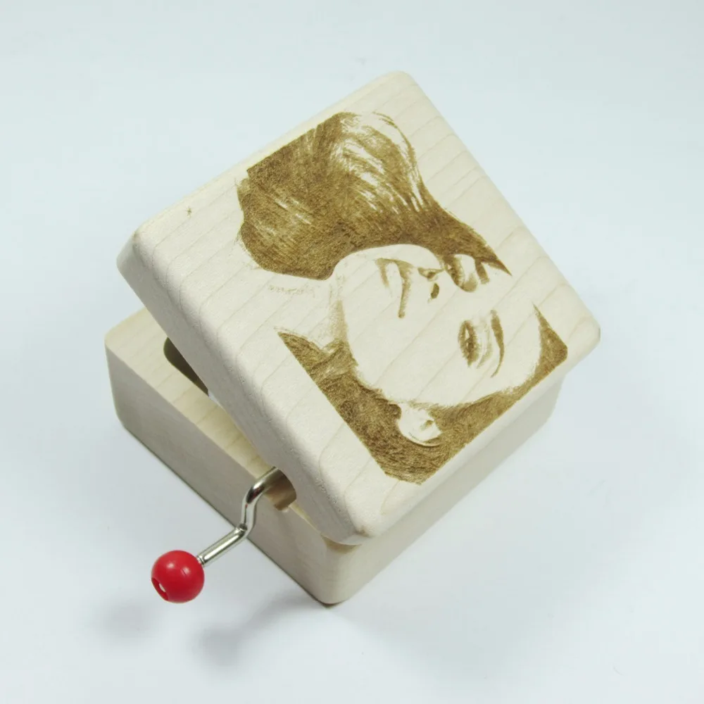 Handmade Nature wood customized photo music box diy special souvenir gift birthday wedding Christmas gifts free shipping | Дом и сад