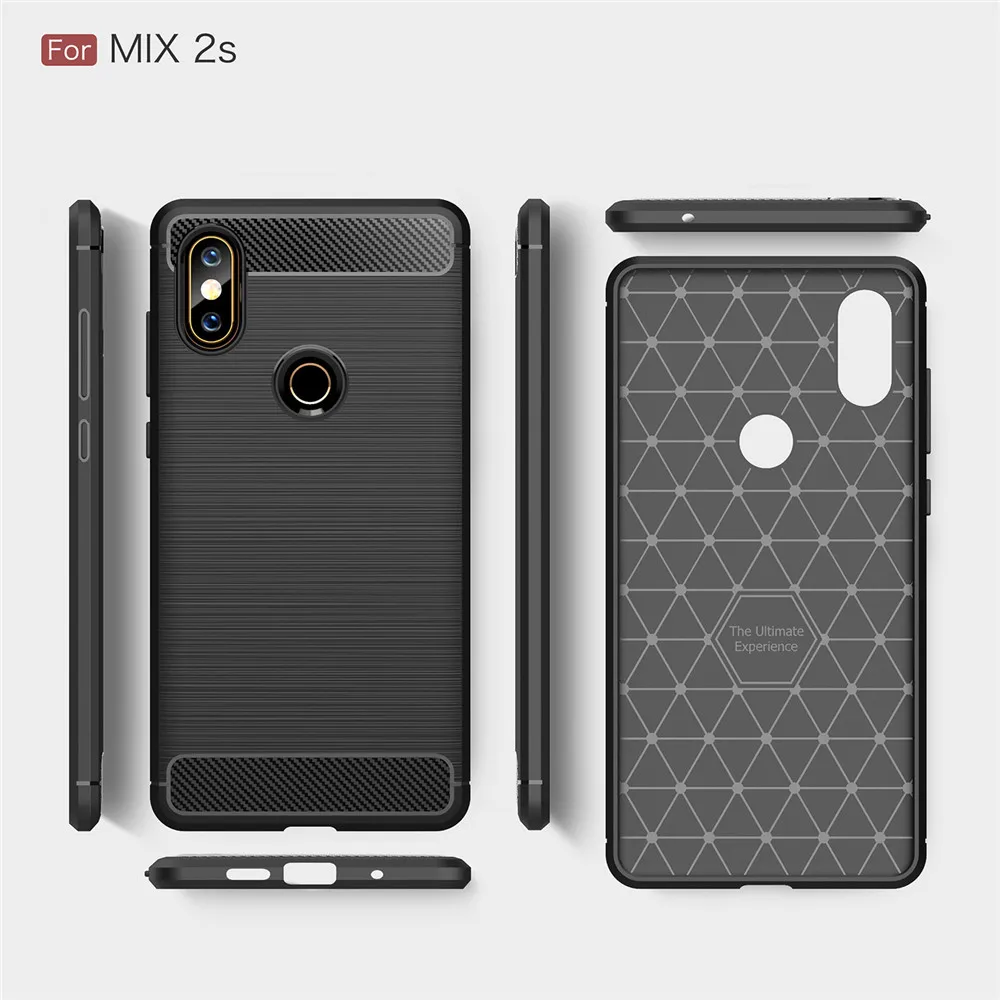 Lenuo чехол для Xiaomi mi x 2 S ТПУ Мягкий углеродного волокна силиконовой щеткой