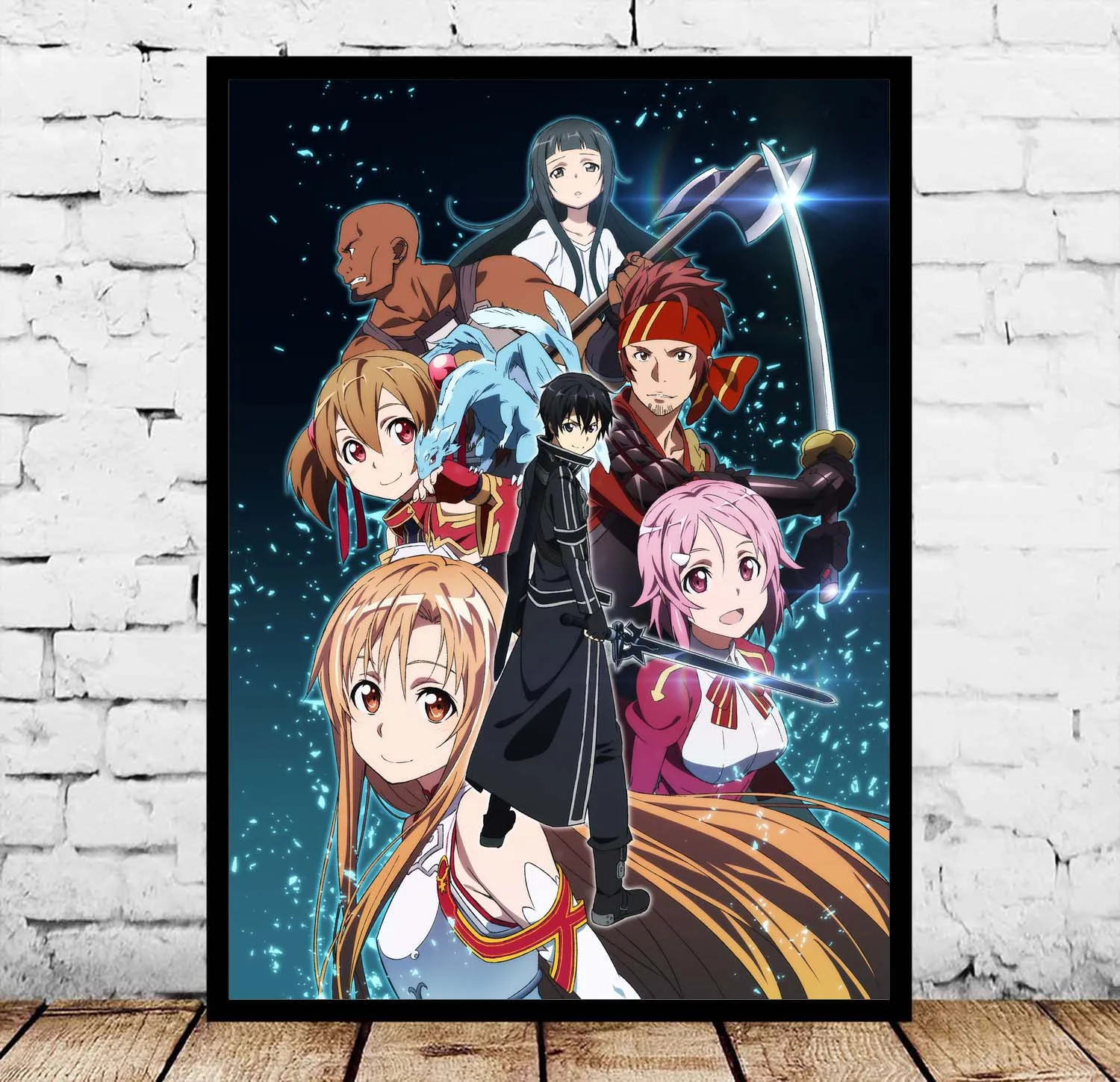 Sword Art Online японские аниме плакаты шелковая Живопись Wall без рамки|Рисование и