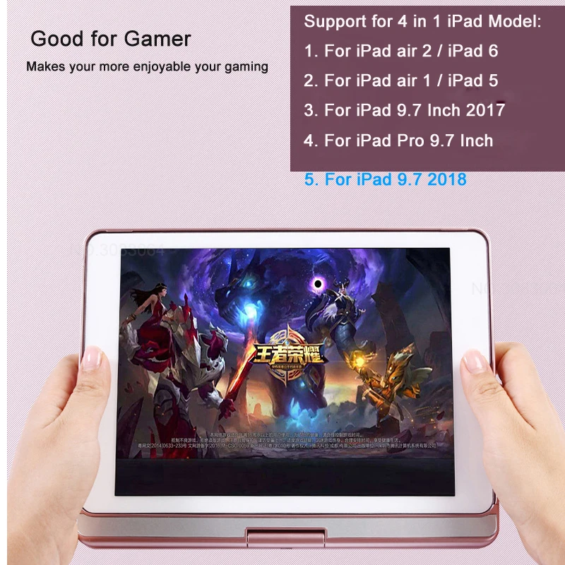 Landas Bluetooth клавиатура для iPad Pro 9,7 чехол 360 Вращение с подсветкой Беспроводная клавиатура для iPad Pro 9,7 Air 1 чехол