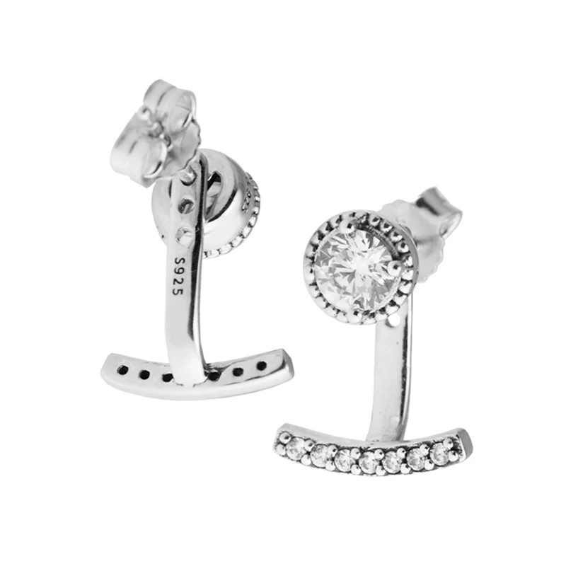 Abstract Elegance Earring With Clear CZ 100% Sterling-Silver-Jewelry Free Shipping | Украшения и аксессуары