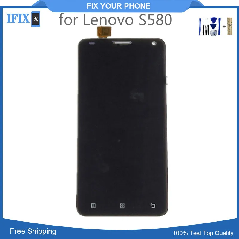 Оригинальный ЖК для Lenovo S580 Дисплей с Сенсорный экран планшета Ассамблеи Черный