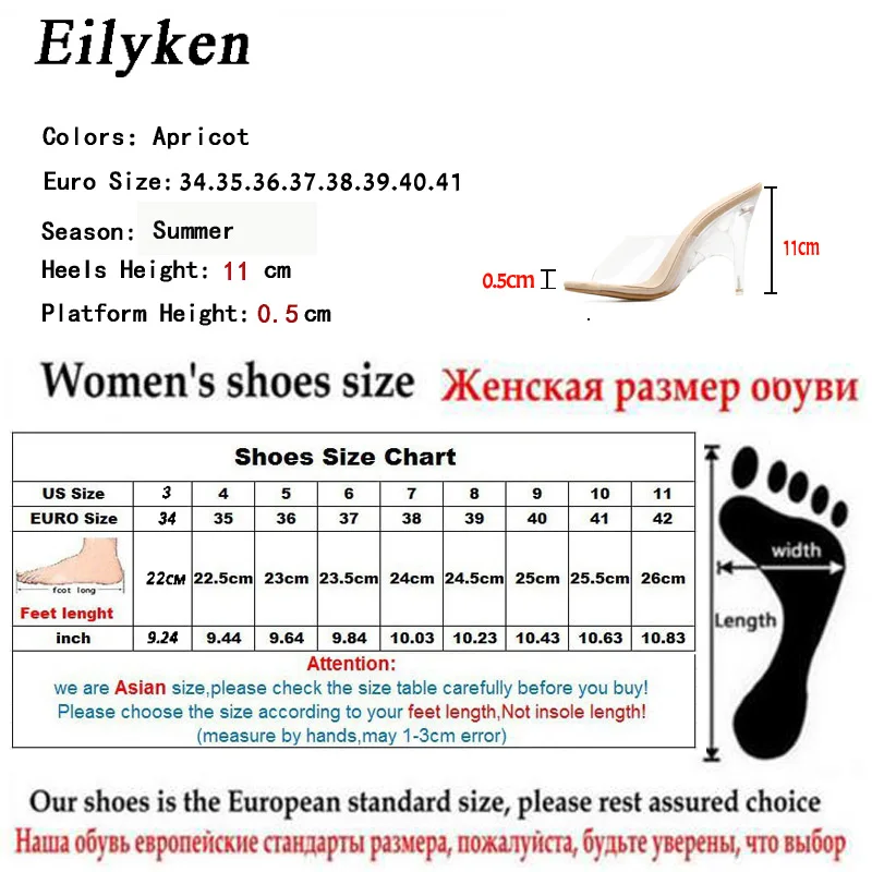 Eilyken/Новинка 2021 года Тапочки из ПВХ желе с открытым носком Пикантные прозрачные