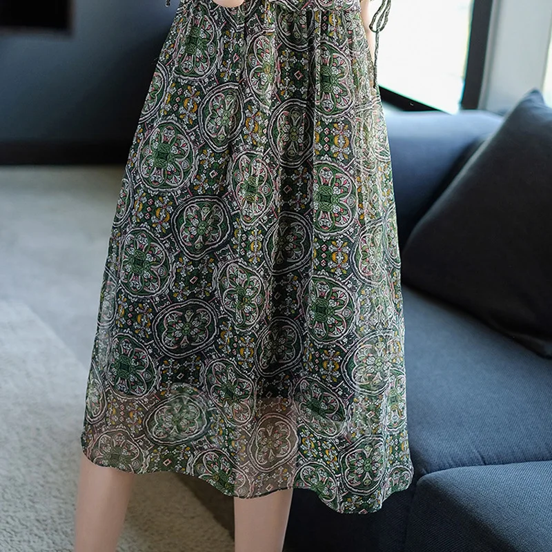 Vestidos verano 2018 Летние шифоновые платья принт boho пляжное платье цветочный элегантная