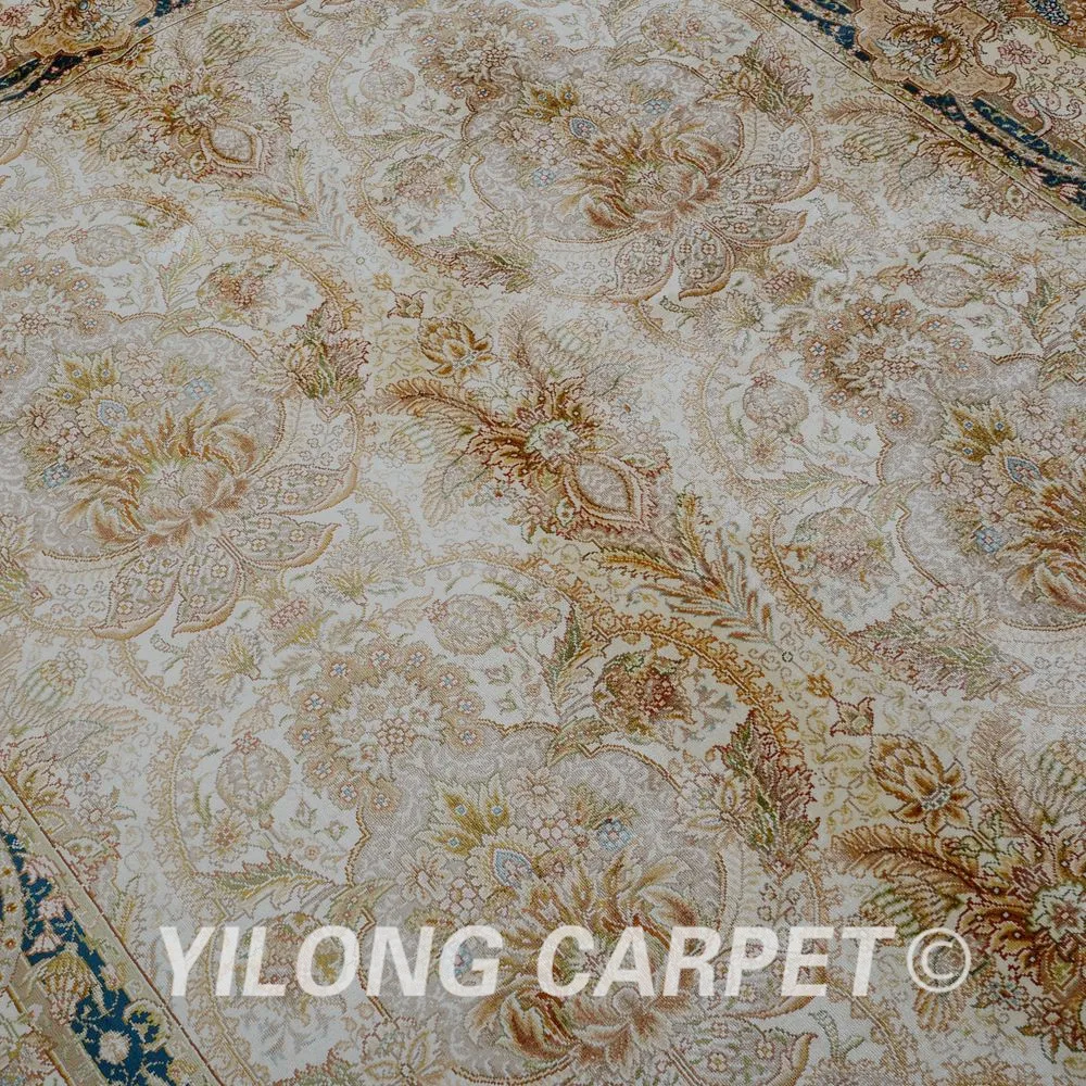 Yilong 5 6 'x 8 3' античный ручной работы персидский Тебризский ковер темно-синий