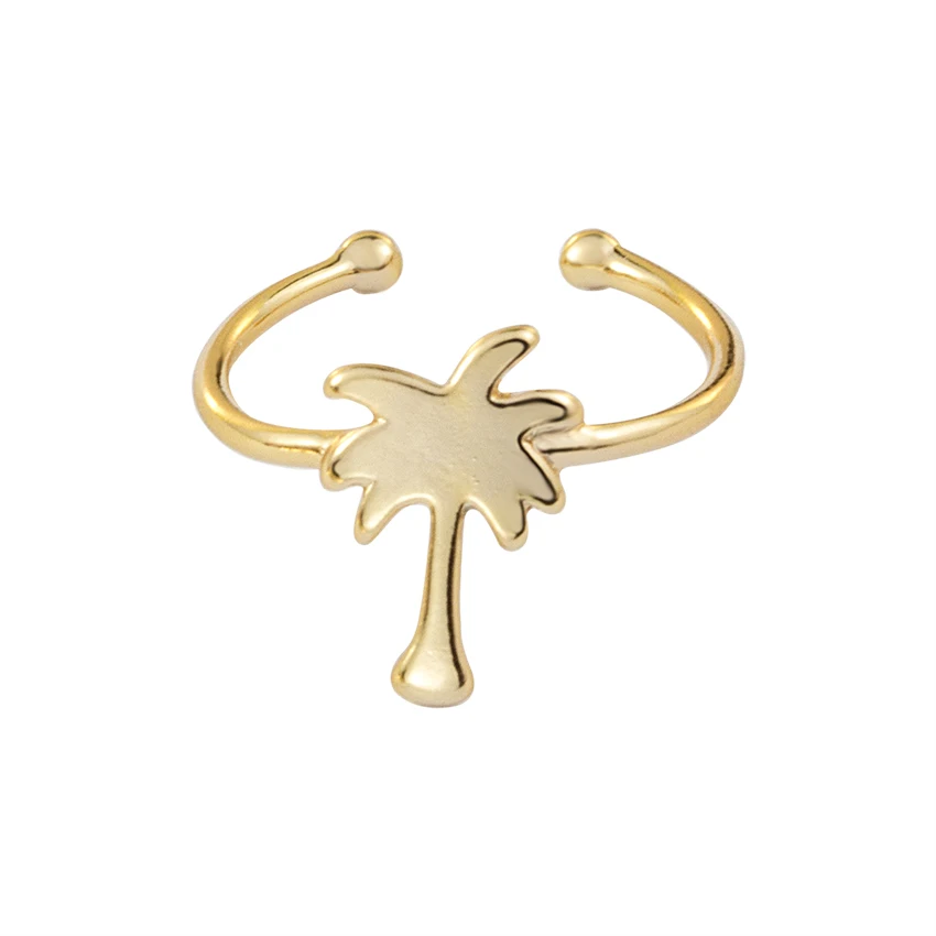 Модные летние Palm Tree укладки Кольца Регулируемая открытый палец кольцо Для женщин