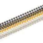 Круглые бусины с золотымчернымродиевым покрытием, 5 метров, 2,4 мм, для ожерелья, подвески, DIY аксессуары для изготовления ювелирных украшений