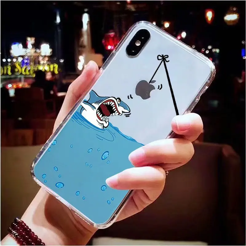 Чехол для iphone 8 plus 5 5S se 6 7 X xs XR Силиконовые чехлы панда Баскетбол девушка Акула