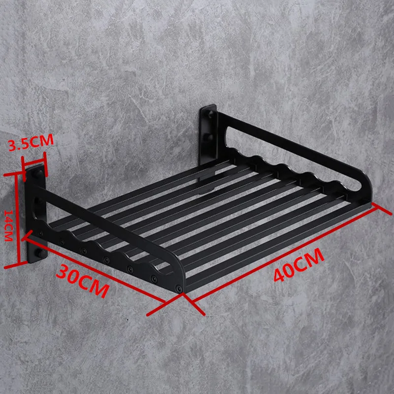 

Heavy Duty Black Metal Powder Coated Wall Mounted Microwave Oven Storage Holders Racks Kitchen Shelf Bracket,40x30CM