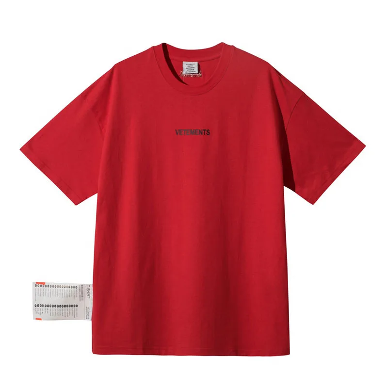 Новейшая футболка Vetements с большим ярлыком для мытья снаружи женские и мужские