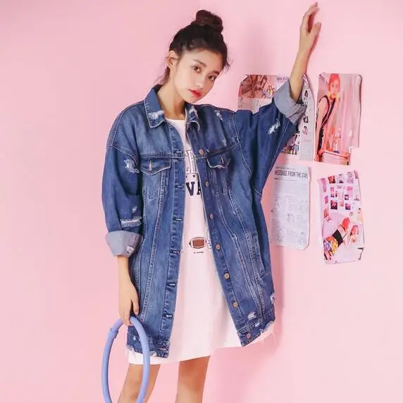 Женская ковбойская куртка оверсайз джинсовая ветровка новинка 2019 весенне