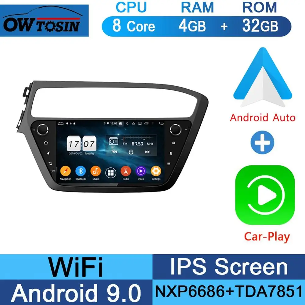 32G CarPlay Android " ips 8Core 4+ 64G Android 9,0 автомобильный мультимедийный плеер для hyundai i20 LHD gps Радио DSP CarPlay Parrot BT - Цвет: 32G CarPlay Android