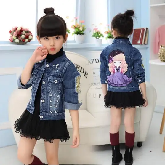Girl style Ковбойские куртки с рисунком для девочек Джинсовая одежда весенне-осеннее пальто для девочек детские куртки для девочек детская одежда - Цвет: Girl style
