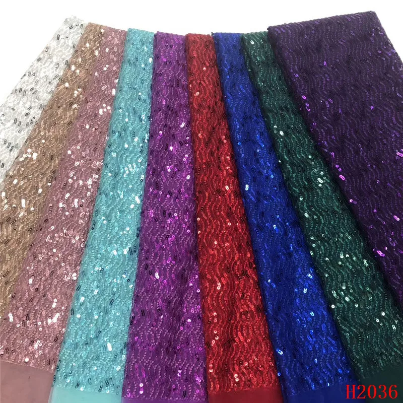 

YF HZGJMY Glitter sequins lace fabric multi color sequin fabric 2019 african french lace fabric for party evening dress A2036