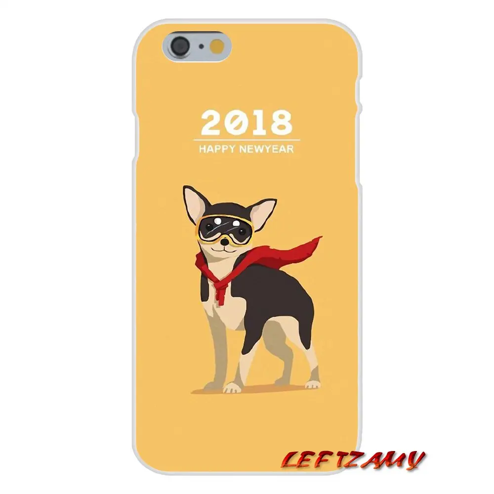 Для iPhone X 4 4S 5 5S 5C SE 6 S 7 8 плюс 2018 Happy Новый год милые аксессуары для собак телефон