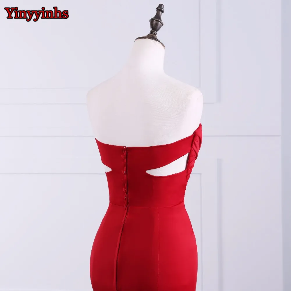 

Sexy Backless Evening Dress Long Prom Gown 2020 Mermaid Vestido De Festa Sweetheart Pleated Evening Prom Dresses CG44