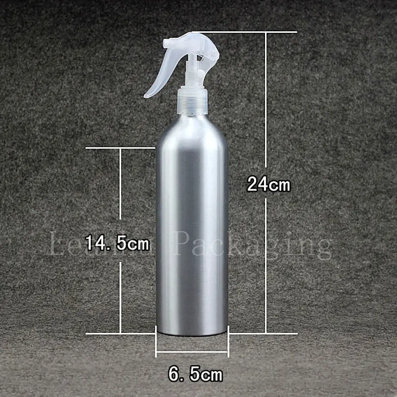 Серебристые алюминиевые бутылки с пусковым насосом 500 мл пустые металлические