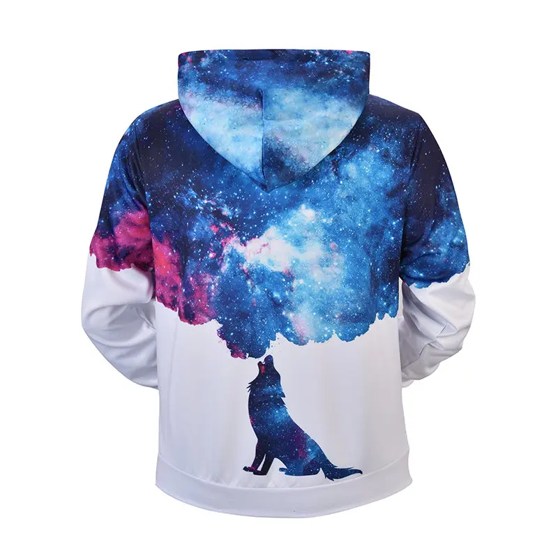 Спортивная одежда Galaxy Wolf Крутая толстовка модная Очаровательная унисекс с