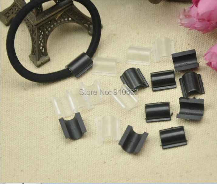 200 шт черные/прозрачные пластиковые резиновые кнопки пряжки для волос бант