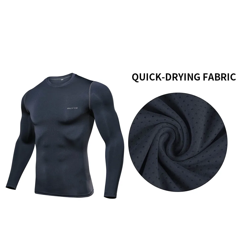 Outto Men's Cycling Base Layers Long Sleeves Compression Quick Dry Fitness Gym Running Bicycle Underwear