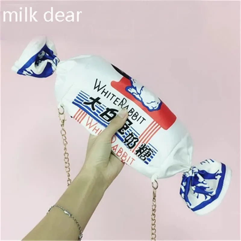 Оригинальная сумка Milk bear с белым кроликом для молока и сахара скошенная