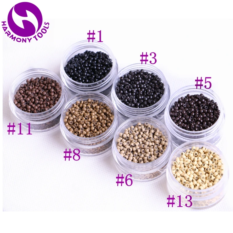 Нано бисер для наращивания волос 21 бутыль 7 цветов 1000 мм x 2 9 1 6 мм|beads for hair|silicone lined