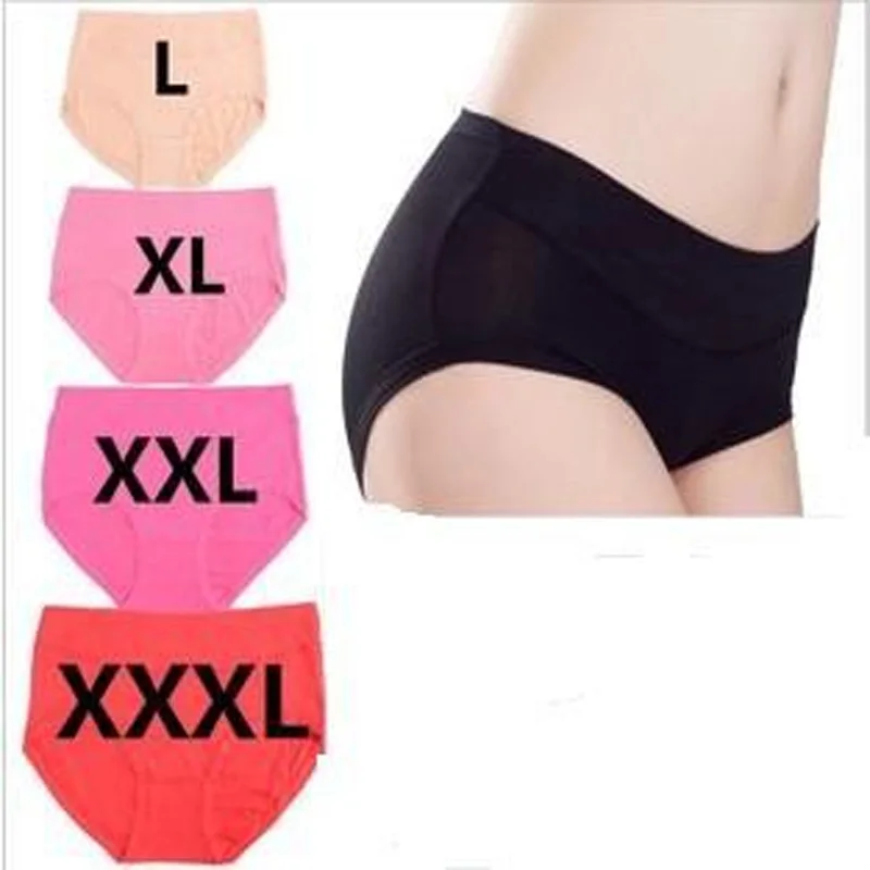5 шт./лот женские Однотонные трусы больших размеров из модала сексуальные