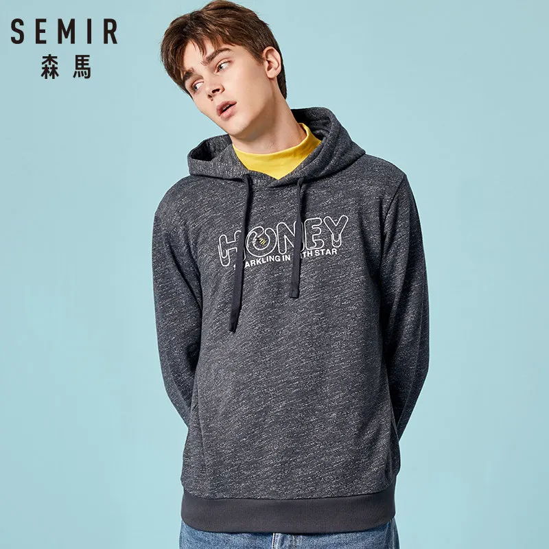 SEMIR пуловер с капюшоном свитер мужская мода толстовки буквенным принтом одежда